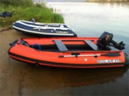 Лодка надувная с транцем Solar-310 оранжевая